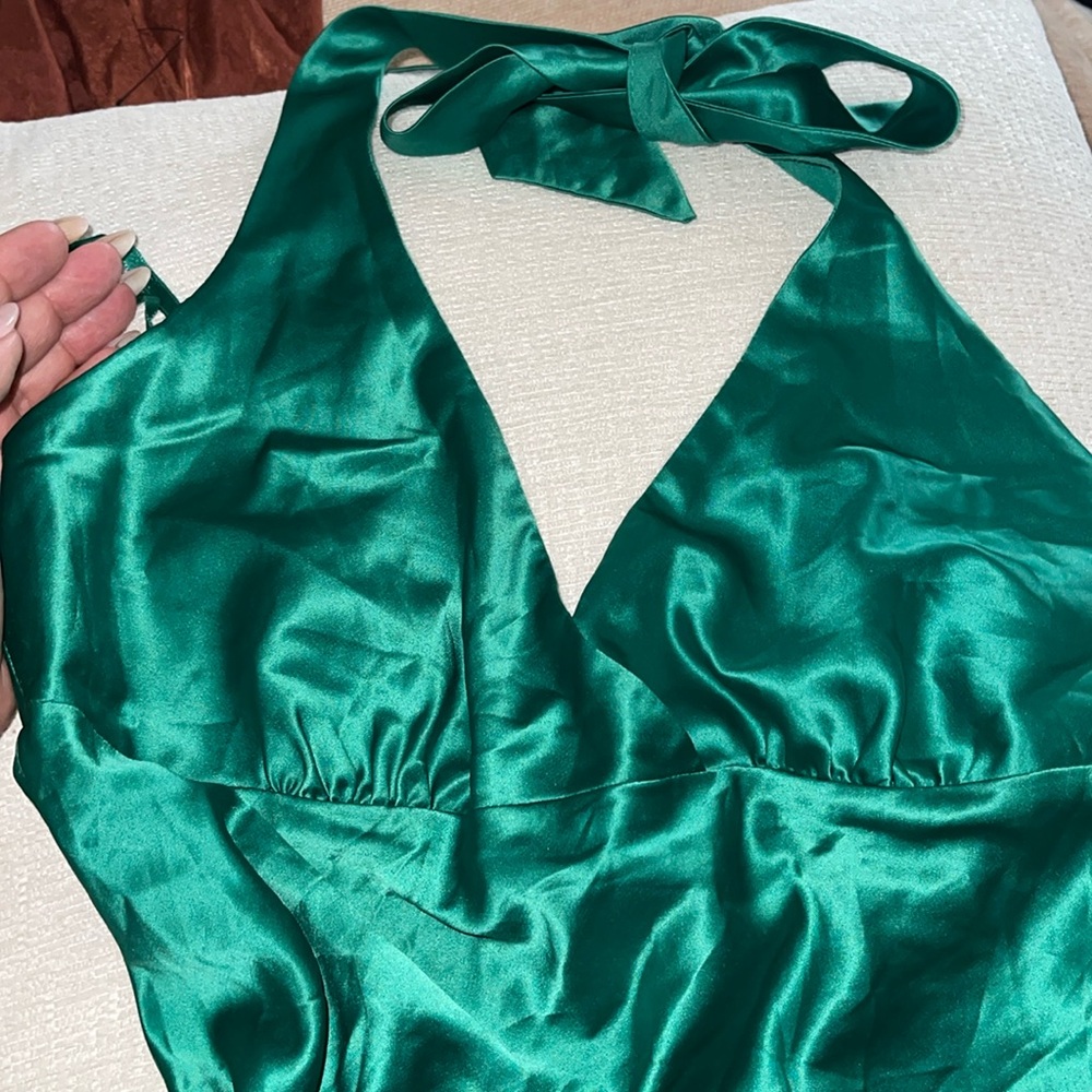 HM halter top silky green top